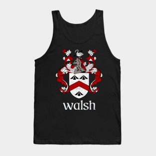 Walsh Family aName / Faded Style Family Crest Coat Of Arms Design Tank Top